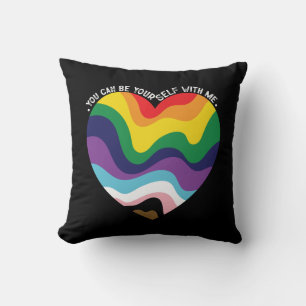 Du kannst du selbst bei mir sein LGBT Transgender Kissen