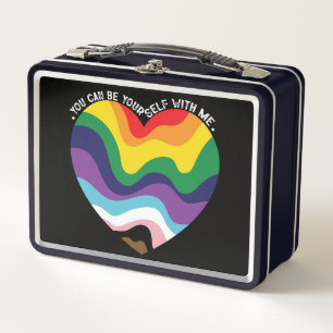 Du kannst du selbst bei mir sein LGBT Transgender Metall Brotdose
