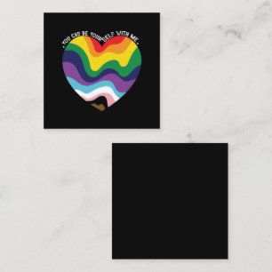 Du kannst du selbst bei mir sein LGBT Transgender  Quadratische Visitenkarte