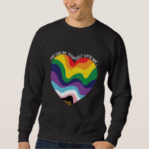 Du kannst du selbst bei mir sein LGBT Transgender  Sweatshirt