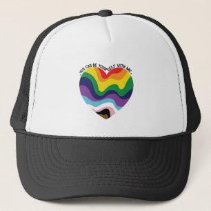 Du kannst du selbst bei mir sein LGBT Transgender Truckerkappe