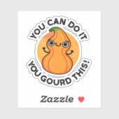 Du kannst es schaffen, diesen positiven Veggie Pun Aufkleber (Blatt)