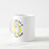 Du kannst es tun, du hast diesen lustigen Tierpuff Kaffeetasse (Vorderseite Links)