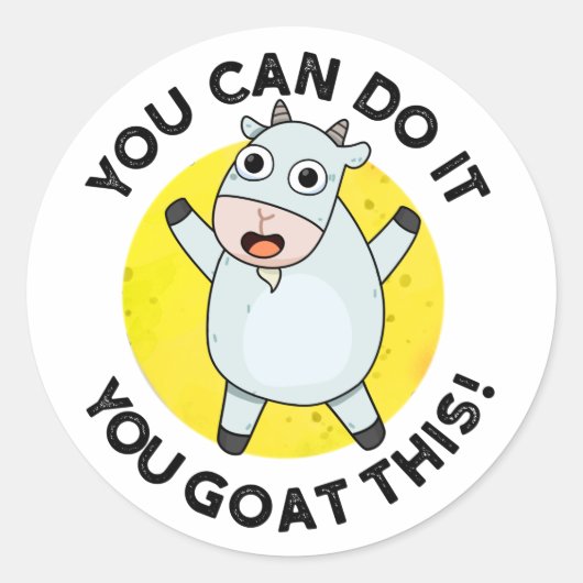 Du kannst es tun, du hast diesen lustigen Tierpuff Runder Aufkleber (Vorderseite)