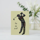 Du kannst es tun! Golf, Sport, Motivierend Worte Postkarte (Stehend Vorderseite)