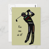 Du kannst es tun! Golf, Sport, Motivierend Worte Postkarte (Vorne/Hinten)