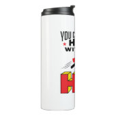 Du kannst Helden nicht ohne HR buchstabieren Thermosbecher (Nach links gedreht)