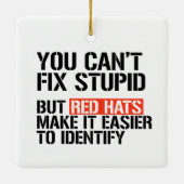 Du kannst keinen Dummkopf reparieren Keramikornament (Rückseite)