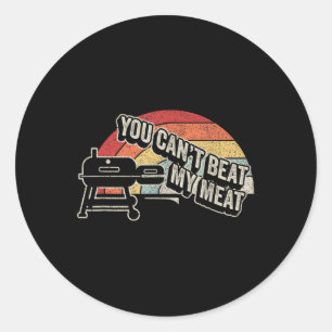 Du kannst mein Retro-BBQ-Pit-Reverse-Flow-S nicht Runder Aufkleber