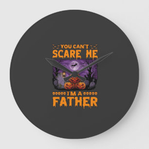 Du kannst mich erschrecken Vater Halloween-Kürbiss Große Wanduhr