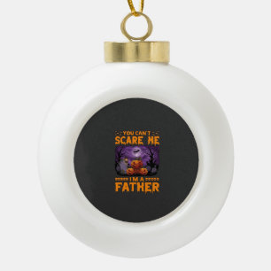 Du kannst mich erschrecken Vater Halloween Kürbiss Keramik Kugel-Ornament