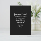 Du kannst nicht anfangen dankeskarte (Stehend Vorderseite)