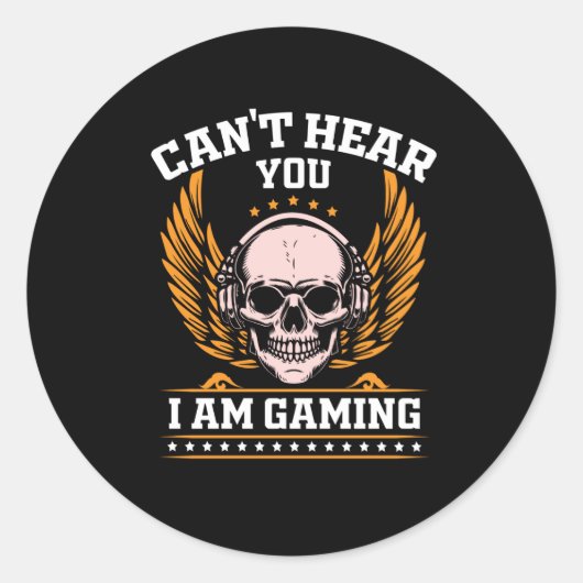 Du kannst nicht hören, dass ich spiele runder aufkleber (Vorderseite)