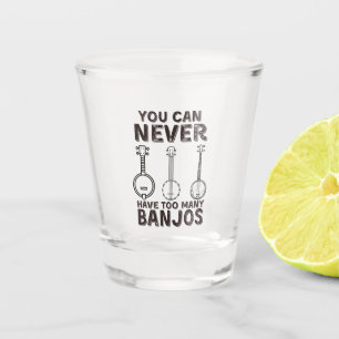Du kannst nie zu viele Banjos lustiges Banjo haben Schnapsglas