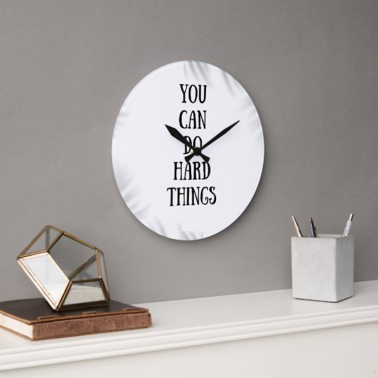 du kannst schwierige Dinge tun Große Wanduhr (Büro)