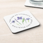 Du kannst tun, was immer du Lila Wildblume Will Getränkeuntersetzer (Linke Seite)