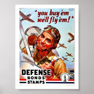 Du kaufst 'Em Wir fliegen 'Em! Briefmarke von Vert Poster