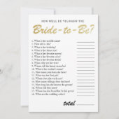 Du kennst das Brautparty-Gold der Braut Einladung (Vorderseite)