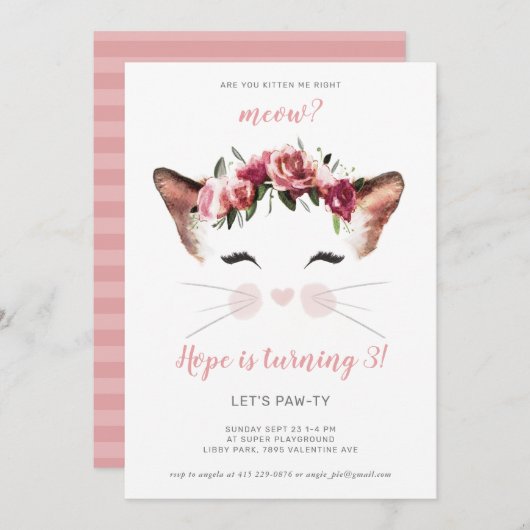 Du kitest mich zum Geburtstag Einladung (Vorne/Hinten)