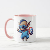 Du kleiner Superheld-Außerirdischer mit Schutzschi Tasse (Links)