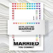 Du kommst auf Rainbow Gay Wedding Einladungsbanderole