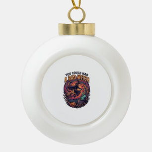 Du könntest eine böse Hexe Halloween fliegender Be Keramik Kugel-Ornament