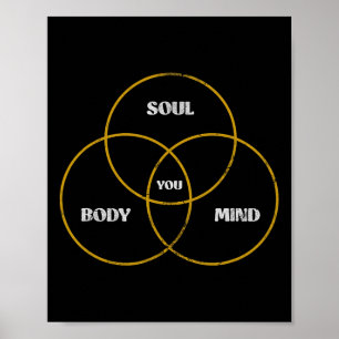 Du Körper Seele Geist Pilates Yoga Meditation Grun Poster