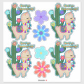 Du lachst! | Adorable Llamas und Blume Aufkleber (Blatt)