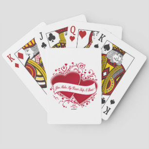 Du lässt mein Herz einen Schlag überspringen! Rote Spielkarten