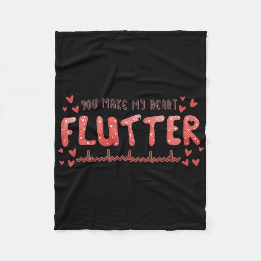 Du lässt mein Herz flattern Herzkrankenschwester V Fleecedecke (Vorderseite)