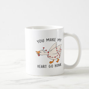 Du lässt mein Herz Honk Gans Valentinstag Kaffeetasse
