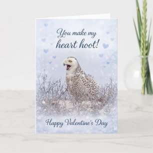 Du lässt mein Herz jubeln: Schneeeule zum Valentin Feiertagskarte