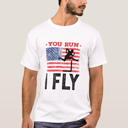 Du läufst I Fly Track und Field Hurdles Hurdells T-Shirt (Vorderseite)