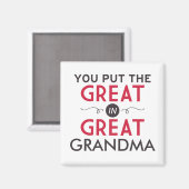 Du legst die Große in Großma Magnet (Vorderseite/Rückseite)