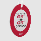 Du legst die Große in Großma Ornament (Vorderseite)