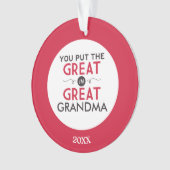 Du legst die Große in Großma Ornament (Vorderseite)