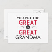 Du legst die Große in Großma Postkarte (Vorne/Hinten)