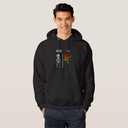 Du lgbt Pride Rainbow Gay Pride Hoodie (Vorne ganz)