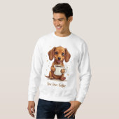Du liebst Kaffee Männer Sweatshirt mit einem Hund (Vorne ganz)