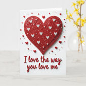 Du liebst mich Beaded Heart Karte (Gelbe Blume)