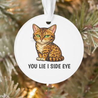 Du lügst, ich schiele Funny Bengal Cat Zitat Ornament