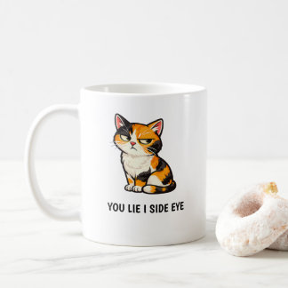 Du lügst, ich schiele Funny Grumpy Calico Cat Zita Kaffeetasse