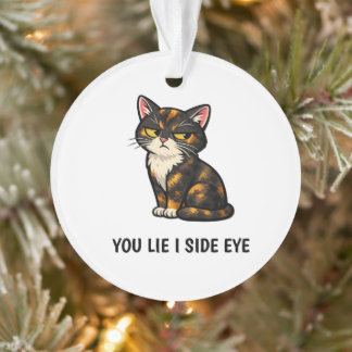 Du lügst, ich schiele Funny Tortoiseshell-Katze Zi Ornament