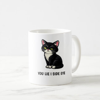 Du lügst, ich schiele Funny Tuxedo Cat Zitat Kaffeetasse