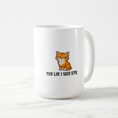 Du lügst, ich schiele Grumpy Orange Tabby Katze Kaffeetasse (VorderseiteRechts)