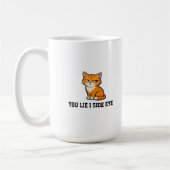 Du lügst, ich schiele Grumpy Orange Tabby Katze Kaffeetasse (Links)