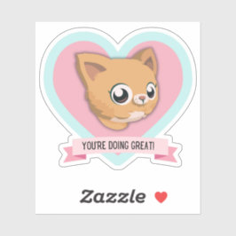 Du machst das großartig! Förderung der Kat-Affirma Aufkleber