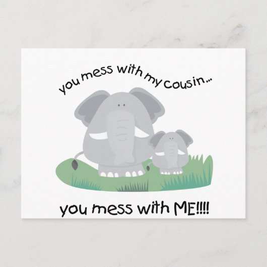 Du machst dich mit meinem Cousin durcheinander, du Postkarte (Vorderseite)