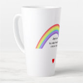 Du machst die Welt besser. Regenbogen. Personalisi Milchtasse (Linke Ecke)