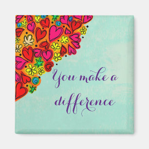 Du machst einen Unterschied in doodle Herzen Magnet